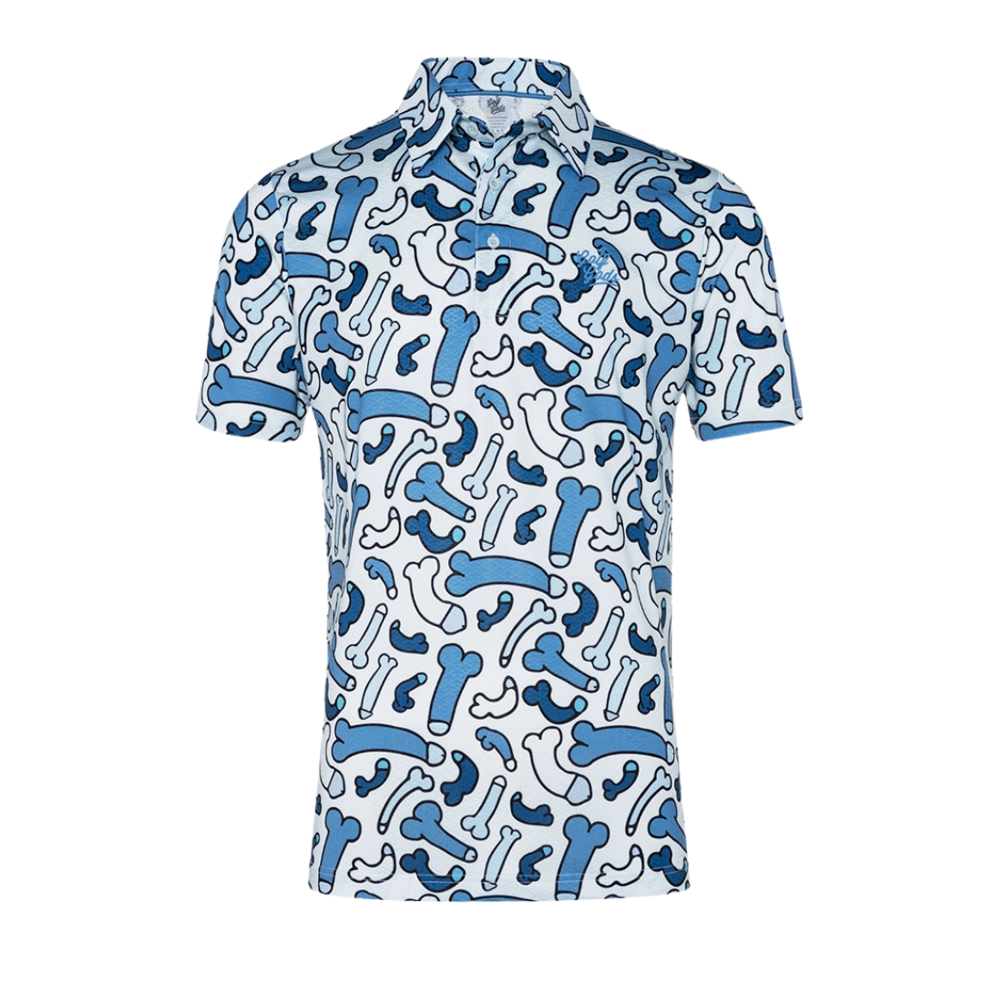 GOLF GODS - GOLF GODS Men's Ding Dong Blue Cool Tech Performance Polo - The Agora Bangkok